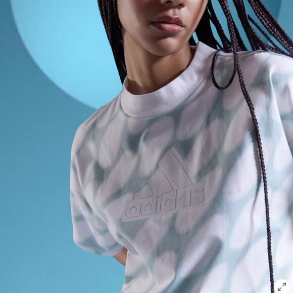 Adidas X Marimekko Future Icons 3- stripes Tee, Size S, Cloud White/ Green - Picture 4 of 13